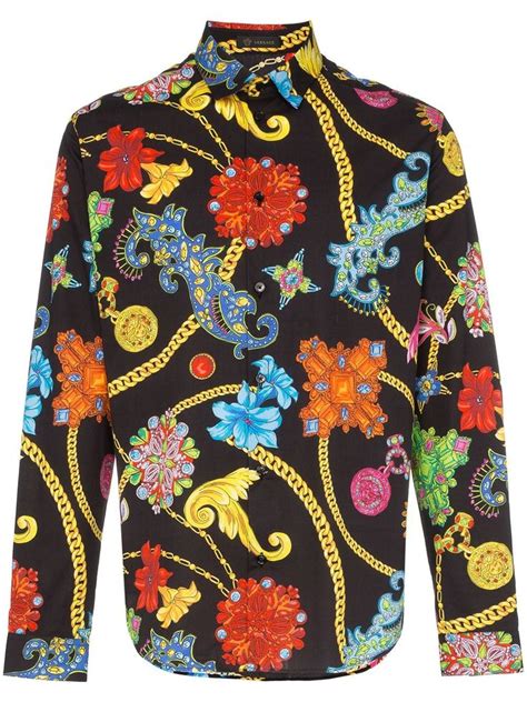 Versace Gioelleria Jetés Print Shirt In Black 